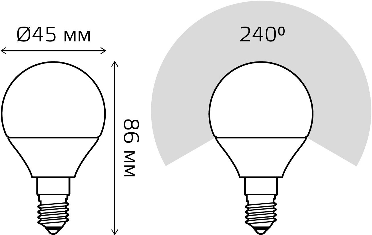 105101110 Лампа LED Globe E14 9.5W 3000K 1/10/50 Gauss - фото №9