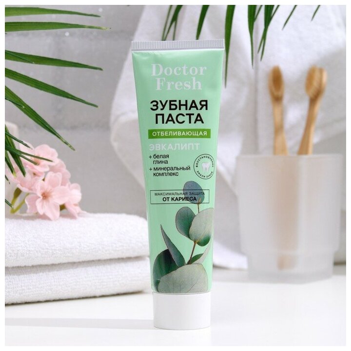 Зубная паста Doctor Fresh Отбеливающая Эвкалипт, 75 мл - фото №3