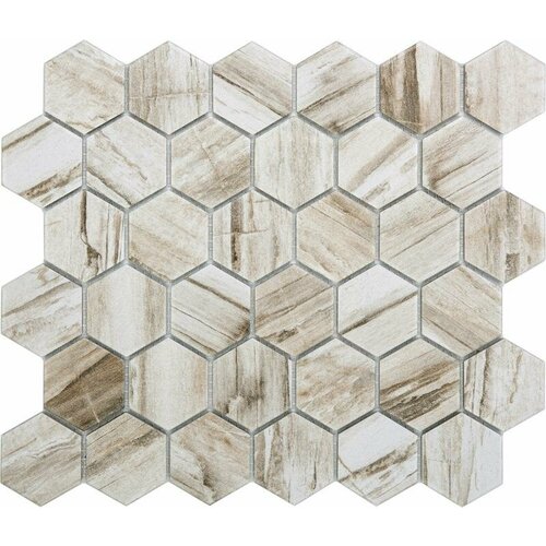 Керамическая мозаика Соты серая 28,2х32,5 см