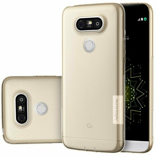 Накладка силиконовая Nillkin Nature TPU Case для LG G5 прозрачно-золотая накладка силиконовая nillkin nature tpu case для asus zenfone 3 max zc553kl прозрачно золотая