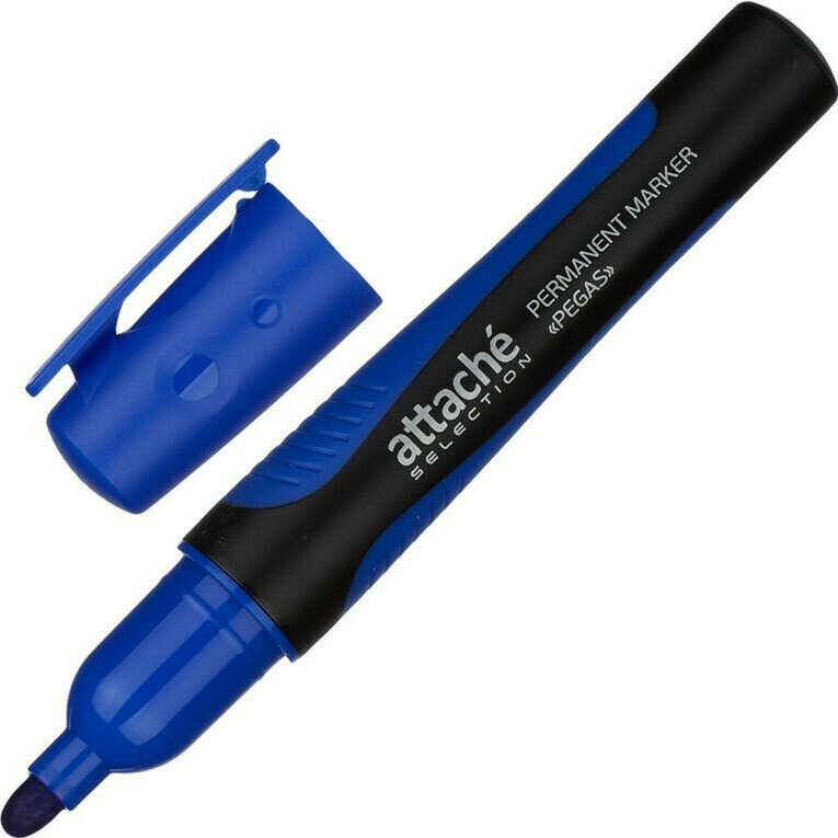 Набор маркеров Маркер перманентный Attache Selection Pegas синий 2-5мм 4 штуки