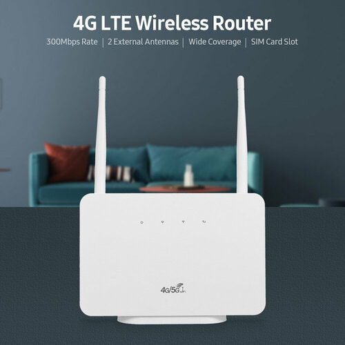 Wi-Fi роутер / Точка доступа CPE 4G/5G, Lte / любой оператор и симкарта / Wi-Fi маршрутизатор 150 Мбит/с, белый высокоскоростной промышленный cpe со слотом для sim карты и 4 внешними антеннами 4g lte wi fi беспроводной маршрутизатор 300 мбит с