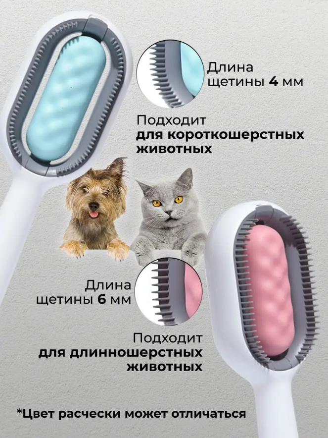 Расческа - пуходерка для кошек и собак, дешеддер для животных, щетка для вычесывания - фотография № 2