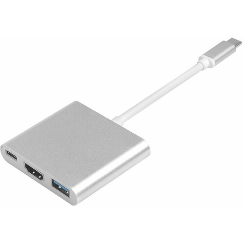 Переходник Greenconnect USB Type C , M/F+HDMI F+USB 3.0 F