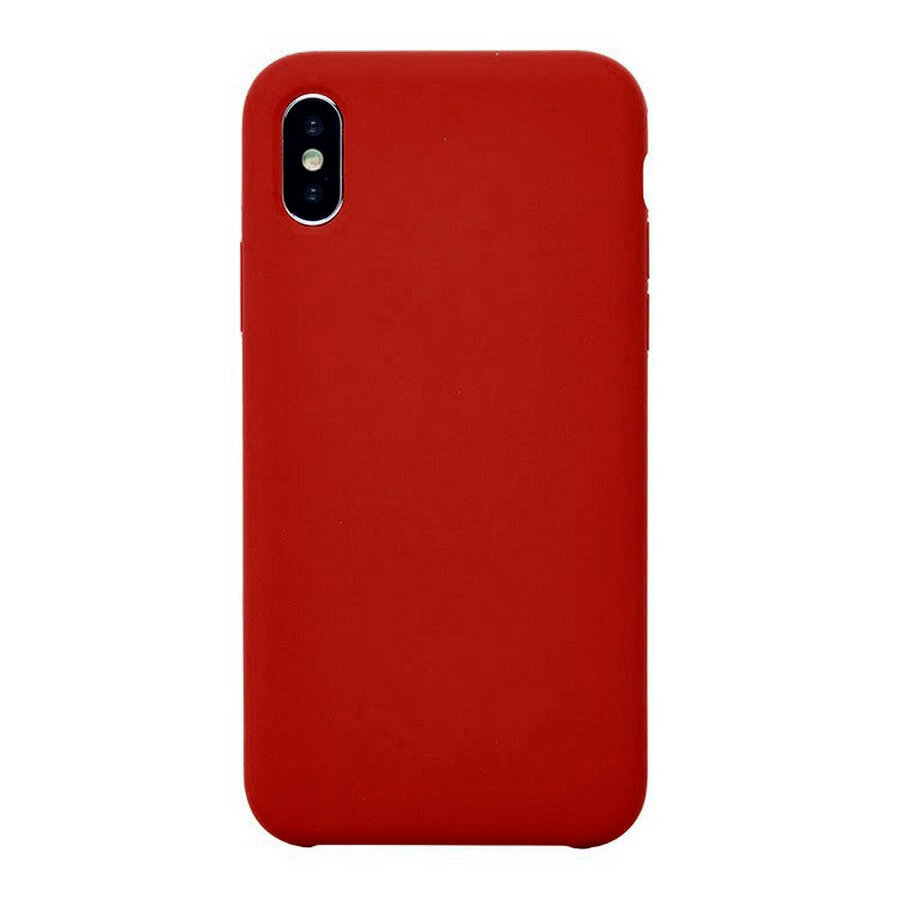 Силиконовая накладка без логотипа (Silicone Case) для Apple iPhone X/XS бордовый