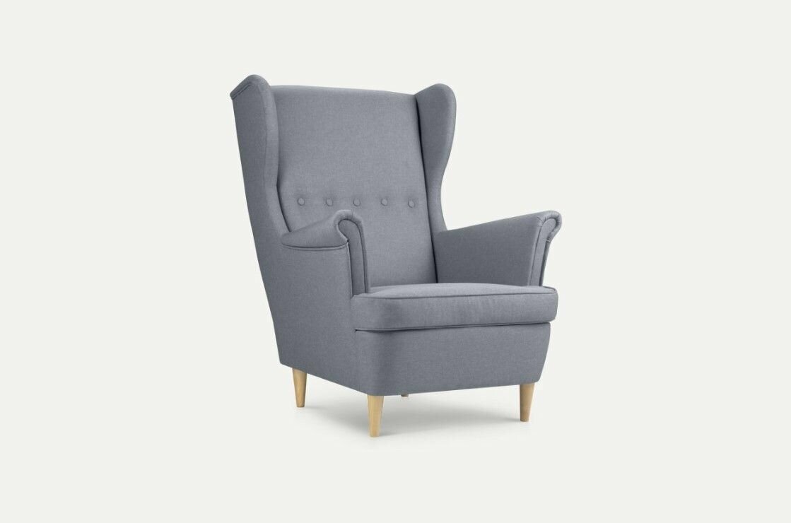 Кресло divan.ru Дженкс Textile Silver, серое, рогожка, с подлокотниками