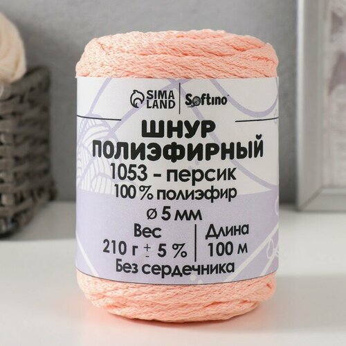 Шнур полиэфирный без сердечника 5 мм 100м210г - 5 персик-1053 722₽