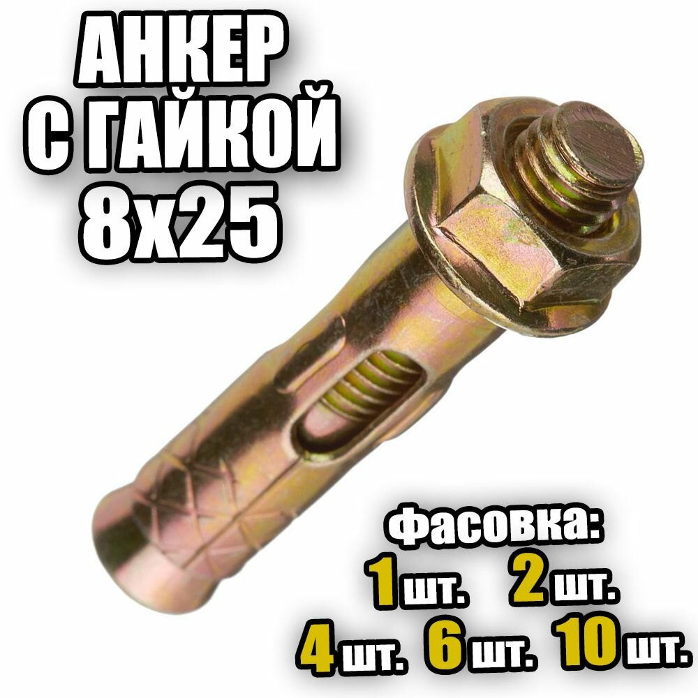 фото Анкерный болт с гайкой 8 х 25 - 10 шт