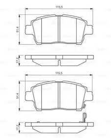 Колодки дисковые передние для toyota yaris 1.0i-1.5i/1.4d 99 /celica 1.8i 99 Bosch 0986495242