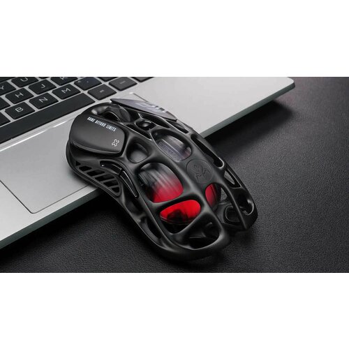 GravaStar Mercury M2 - Игровая Мышь, Stealth Black, 26000 DPI, PAW3395, Bluetooth/Wi-Fi/Проводное Подключение, RGB Подсветка, черный