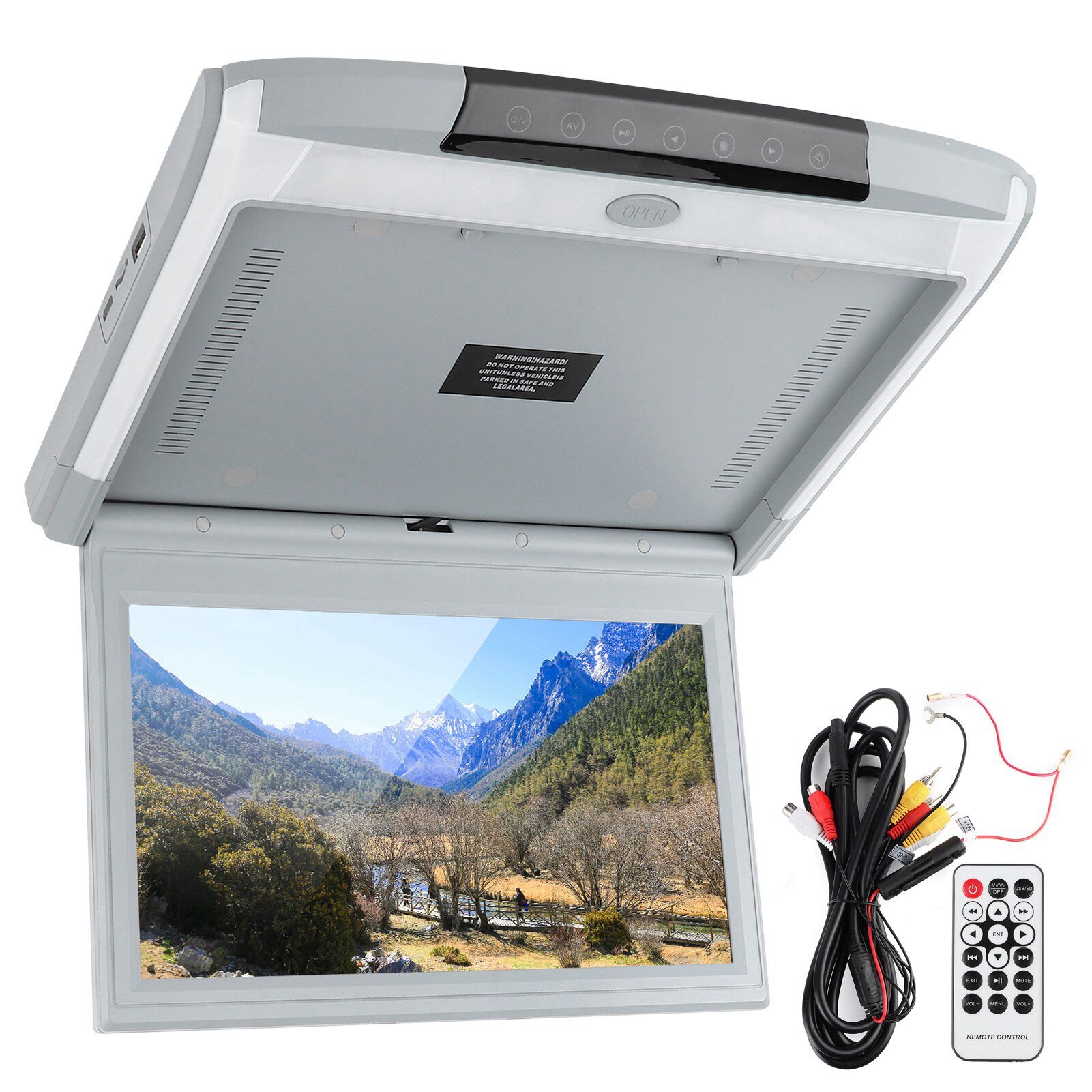 11.6-дюймовый автомобильный потолочный монитор HD 1080P TV MP5 с USB TF HDMI FM и пультом дистанционного управления, Проигрыватель MP5, поддержка USB / TF / HDMI / FM, 1920 x 1080 LED экран