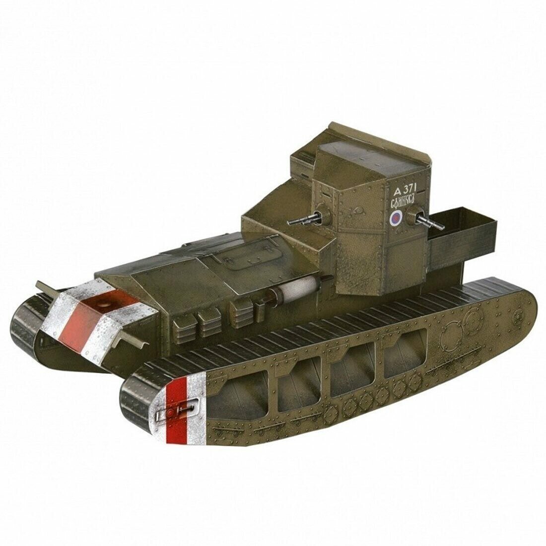 Масштабная сборная модель из картона Умная бумага 3D Средний танк Mk A "WHIPPET" Русская армия 1920 Военная техника