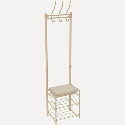 Изображение товара Вешалка напольная Nika Ника в прихожую слоновая кость/бежевый металлик ВПШ3/БМ-К