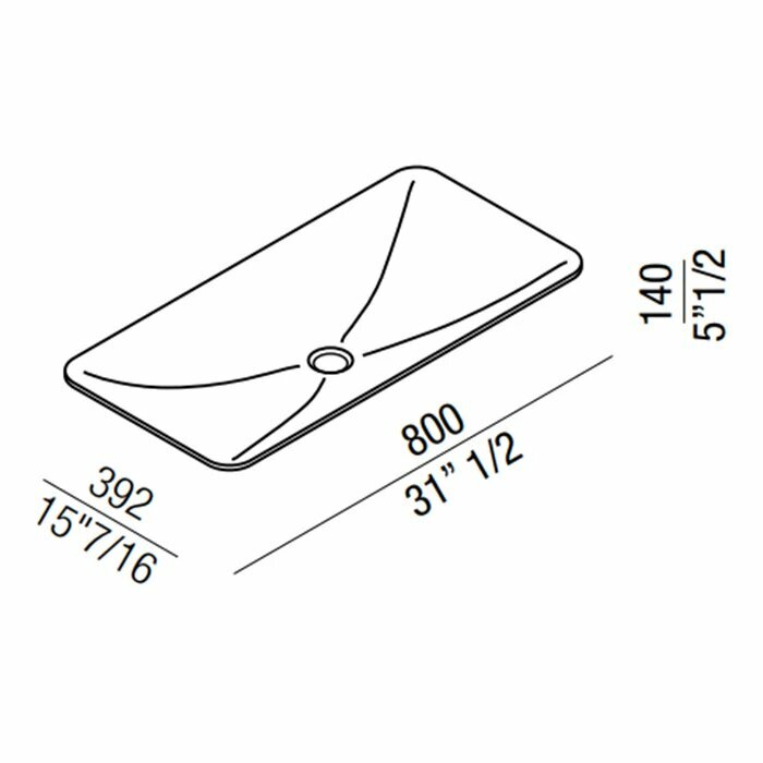 Agape ottocento 002 раковина встраиваемая 80x39. 2x14 см, цвет: белый (не производится ) acer0899lz 0 *0 ACER0899LZ *0