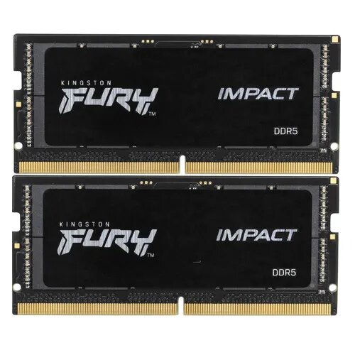 Оперативная память Kingston Fury Impact KF564S38IBK2-32 DDR5 - 2x 16ГБ 6400МГц, для ноутбуков (SO-DIMM), ECC, Ret