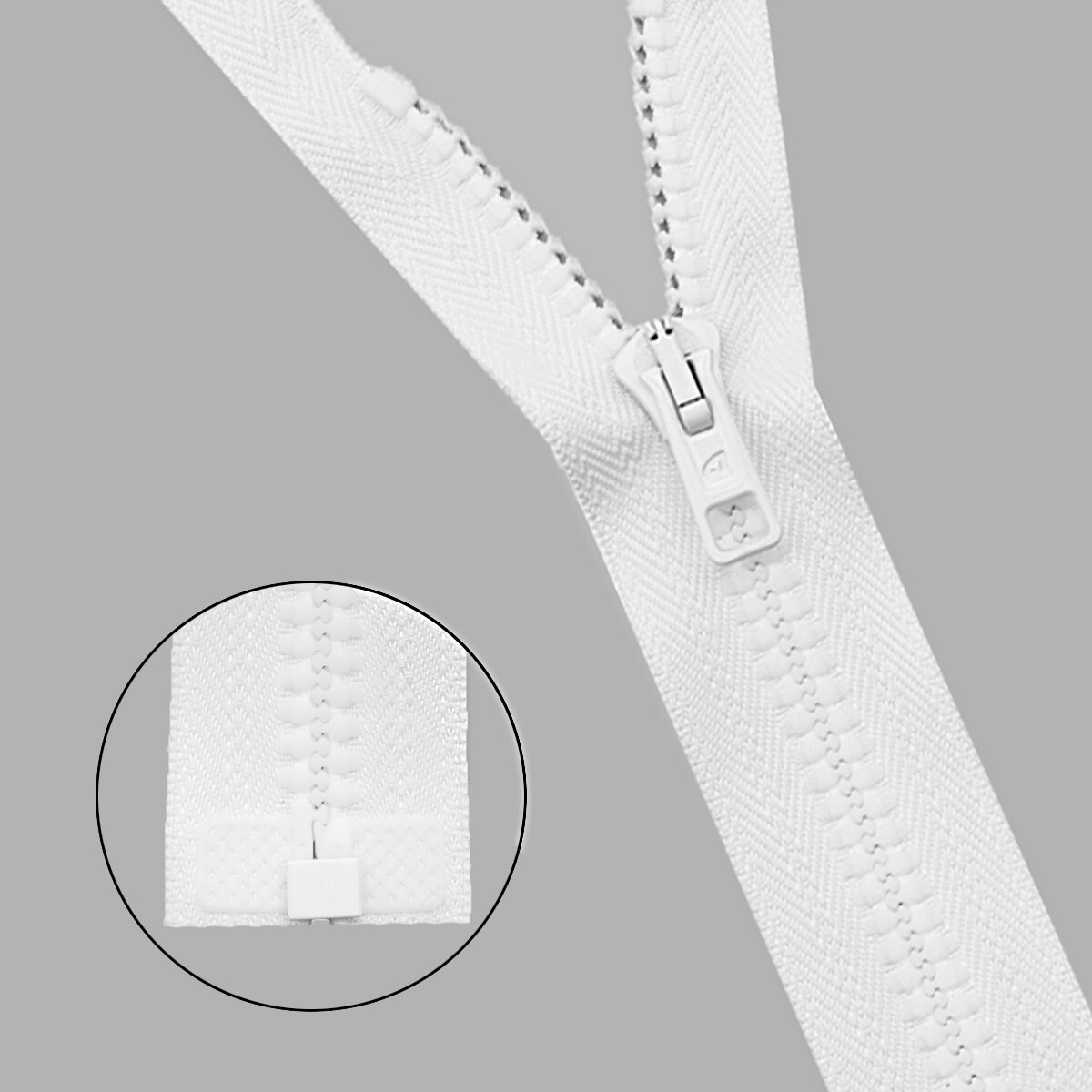 Молния разъемная 45 см тракторная, 1 замок, 5 шт, Тип 6 (2076) ARTA (001 белый)