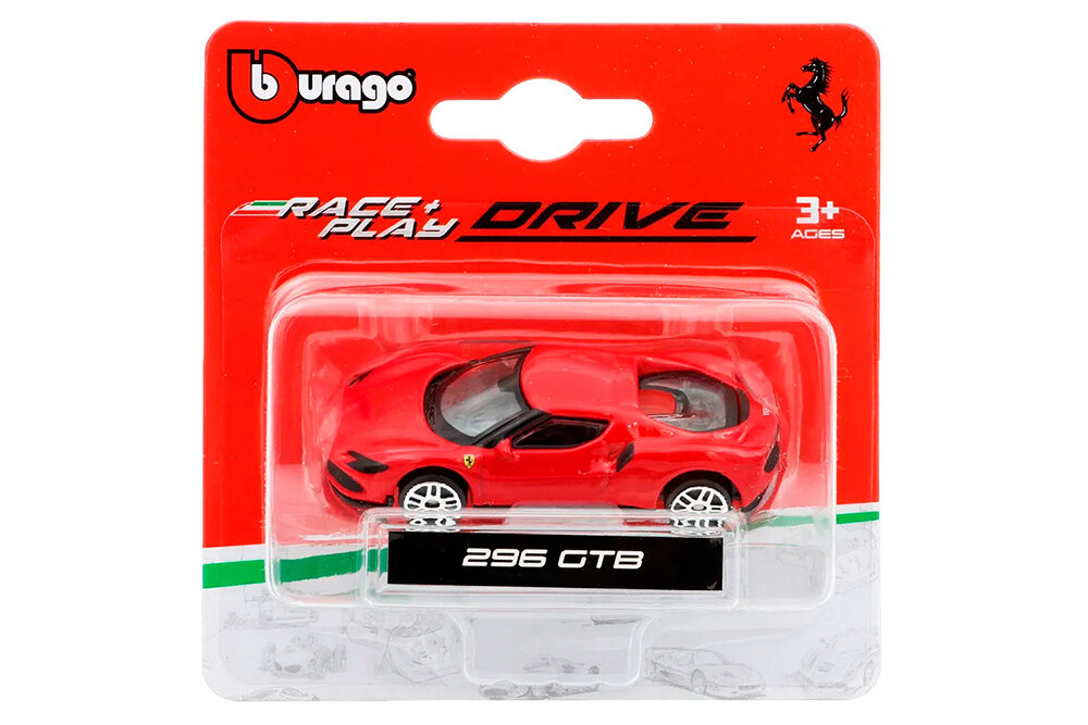Модель коллекционная BBURAGO Ferrari 296 gtb red (длина модели 6-10 см)