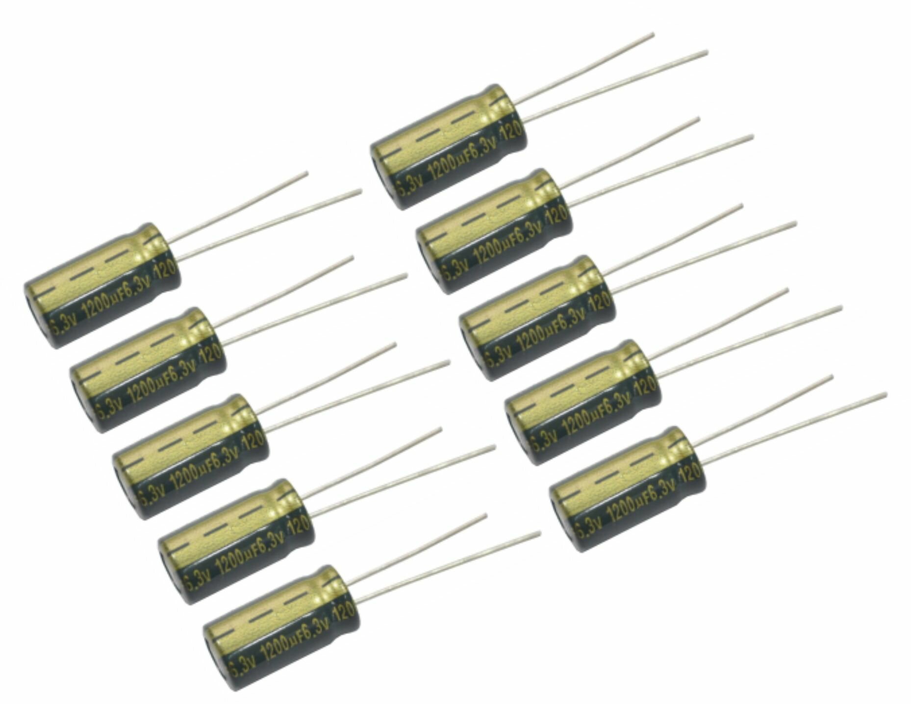 Конденсатор электролитический (полярный) JAMICON 1200 мкФ 6.3В 8x16 WL серия 105 град. (в комплекте 10 штук) (У)