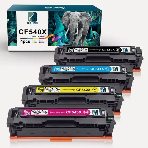 Изображение товара Комплект HP 203X / CF540X / CF541X / CF542X / CF543X для LaserJet Pro Color M254 / M280 / M281 (c чипами)