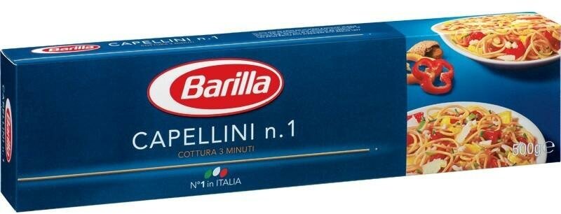 Макароны Barilla Capellini №1, спагетти, из твердых сортов пшеницы, без добавок, 450 г — фото 1