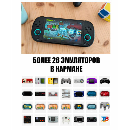Портативная игровая консоль Trimui smart pro 64 гб черный встроенные игры IPS экран 8900₽
