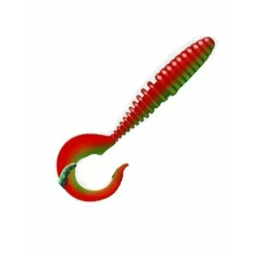Приманка ZUB-TWIST 75 мм, 6 шт, цвет 035 красный верх-зеленый низ