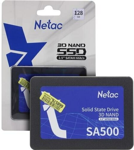 Внутренний SSD Netac 128GB SA500, SATA-III, R/W - 500/400 MB/s, 2.5", 3D NAND - фотография № 2