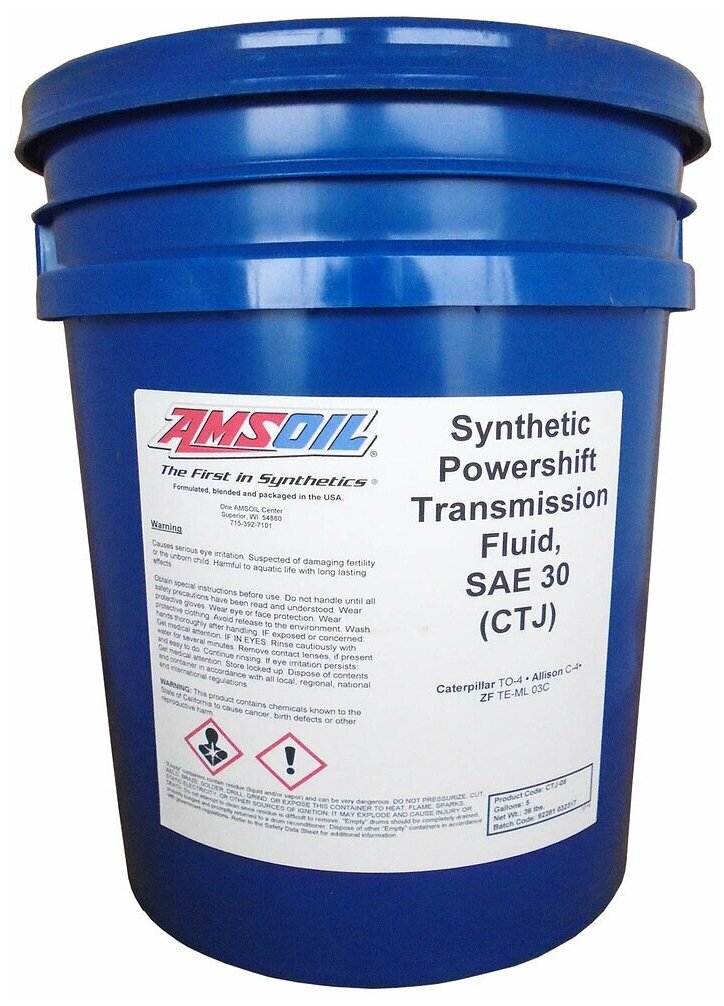 Трансмиссионное масло AMSOIL Synthetic Powershift Transmission Fluid SAE 30W (18,9л)*