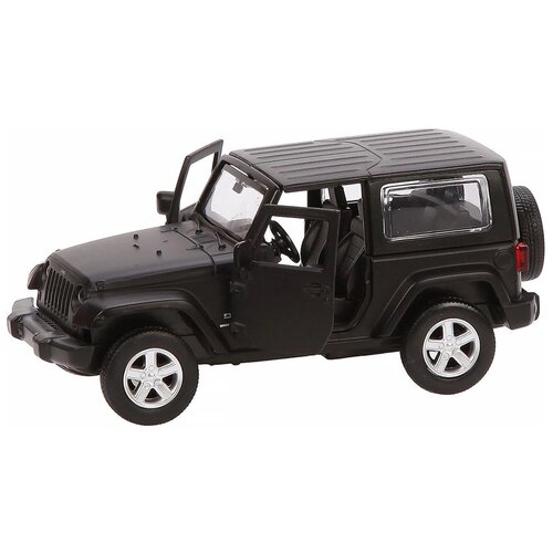 Внедорожник Пламенный мотор Jeep Wrangler (870299) 1:42, 12 см, черный матовый