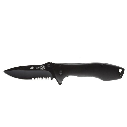 Нож складной Stinger,80мм, черный, сталь/алюминий (черный), FK-721BK комплект 5 штук нож складной stinger 80мм черный сталь эбеновое дерево коричн fk 632zw