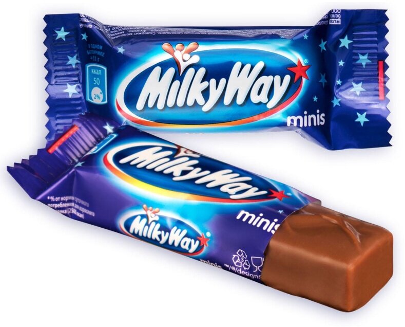 Шоколадный батончик Milky Way, мини, 1 кг