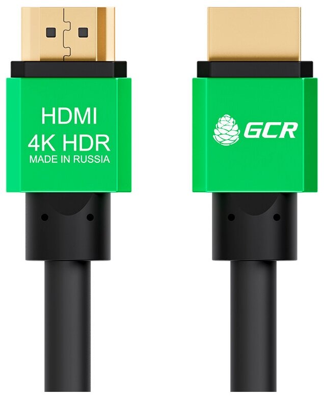 Greenconnect Кабель 0.75m HDMI версия 2.0, HDR 4:2:2, Ultra HD, 4K 60 fps 60Hz/5K*30Hz, 3D, AUDIO, 18.0 Гбит/с, 28/28 AWG, OD7.3mm, тройной экран, черный, AL корпус зеленый Greenconnect HDMI (m) - HDM - фото №2