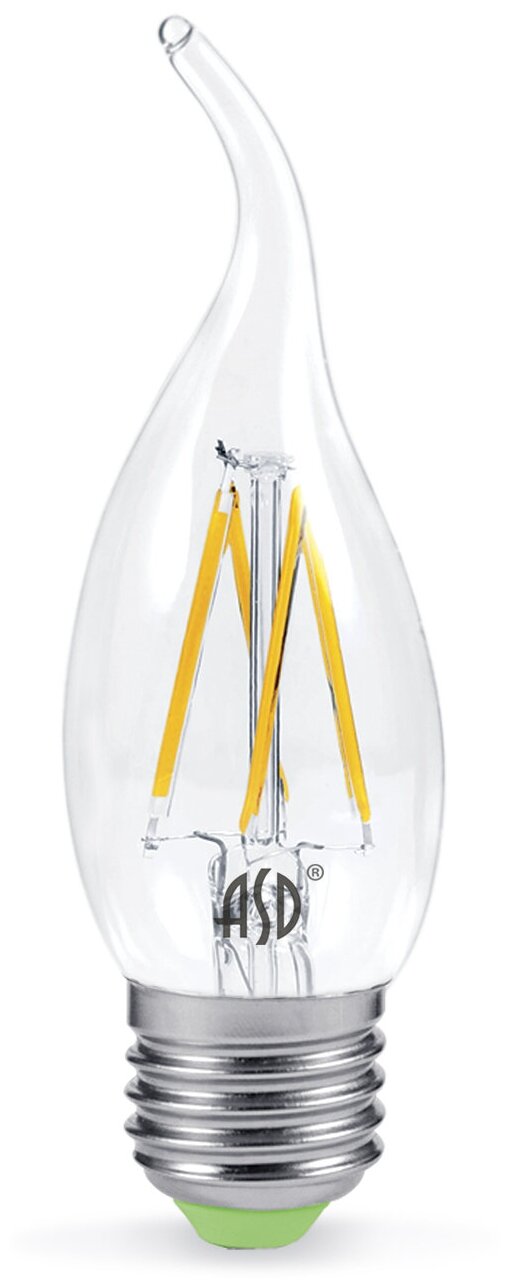 Светодиодная лампа ASD led-свеча на ветру-premium 5.0Вт E27 3000К 450Лм прозрачная 4690612003283