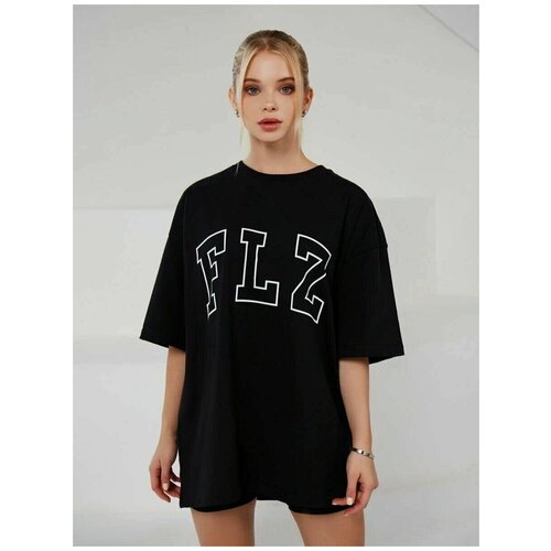 Футболка FLZ оверсайз Черный, Размер XS-S