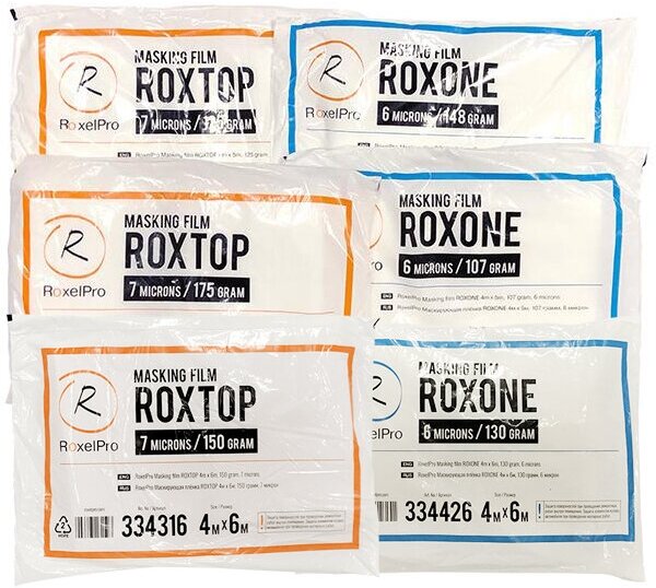 RoxelPro Маскирующая плёнка ROXONE 4м х 7м, 148г, 6 микрон, инд.упаковка - фотография № 1