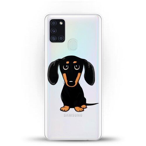 фото Силиконовый чехол черная такса на samsung galaxy a21s andy & paul