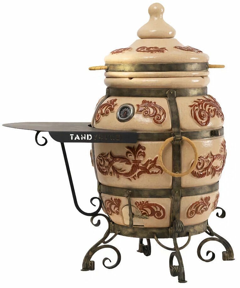 Тандыр "ЭКОтандыр-Персидский" со столиком, слоновая кость