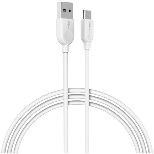 Кабель USB - Type-C Borofone BX14 LinkJet белый, 2м магнитный кабель usb usb type c 1 2м borofone bu16 skill красный