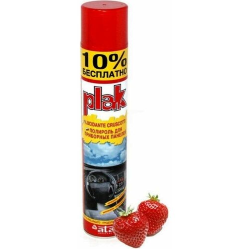 Полироль для приборных панелей и пластиковых деталей Plak 750 мл Клубника.