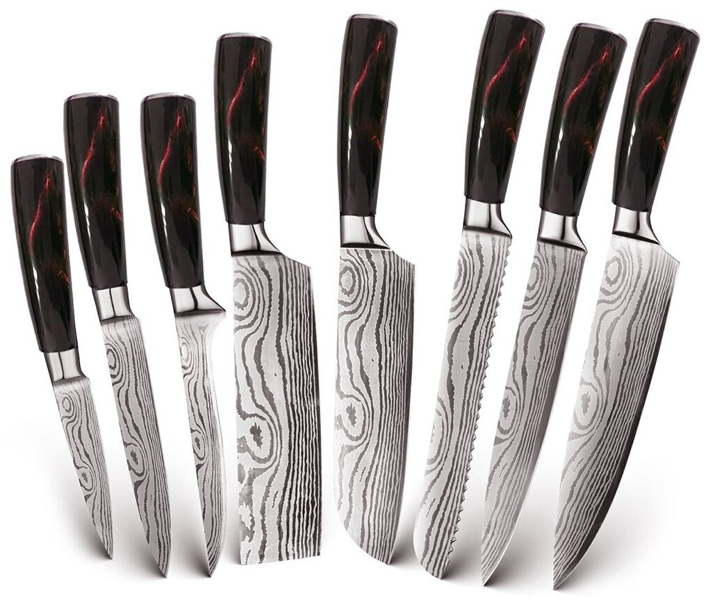 Набор кухонных ножей Xiaomi Spetime 8-Pieces Kitchen Knife Set Red (RE01KN8)