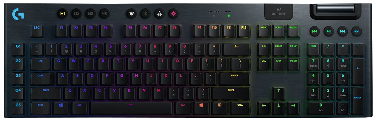 Беспроводная механическая игровая клавиатура Logitech G915 LIGHTSPEED RGB, черный