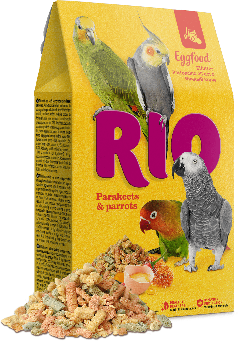 RIO Eggfood 250 г яичный корм для средних и крупных попугаев 3 шт