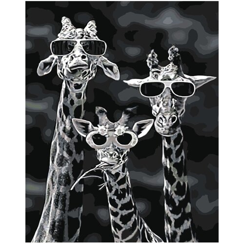 фото Картина по номерам 000 hobby home три жирафа в очках 40х50