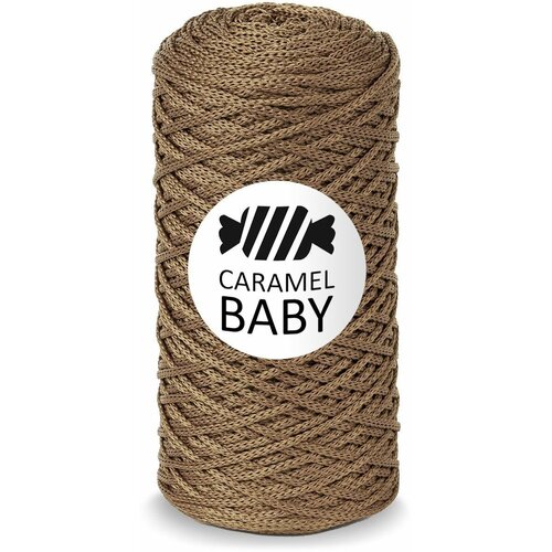 Шнур полиэфирный Caramel Baby 2мм, Цвет: Песочный, 200м/150г, шнур для вязания карамель бэби