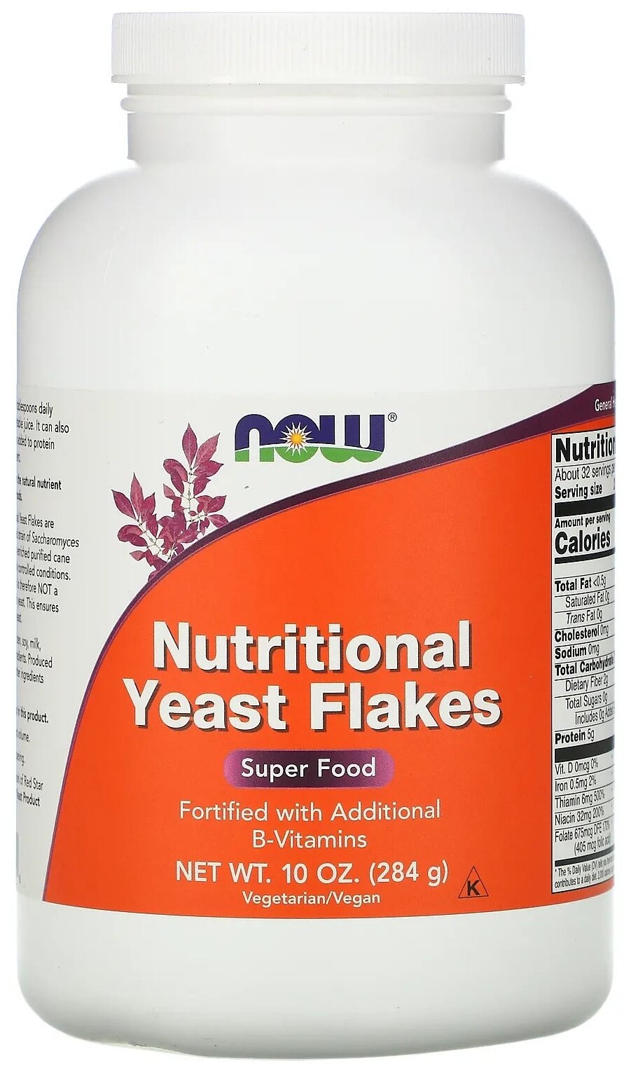 Гранулы NOW Nutritional Yeast Flakes, 284 г