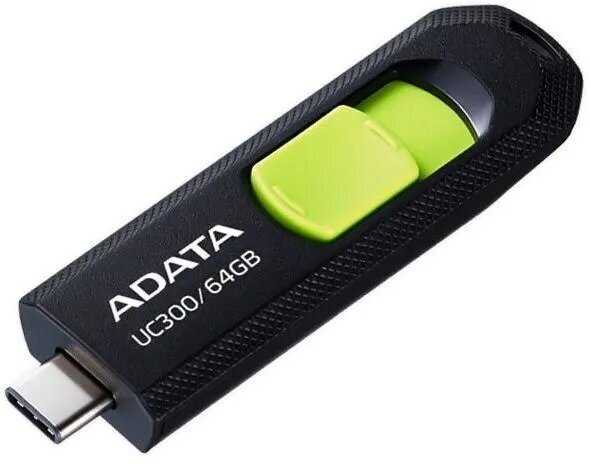 Флеш Диск A-Data 64GB Type-C UC300 ACHO-UC300-64G-RBK/GN USB3.2 черный/зеленый