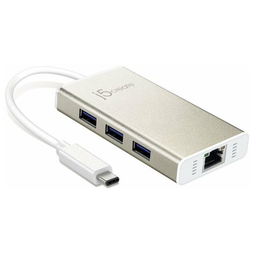 Хаб j5create USB-C на 3 USB Type-A 3.0 и Ethernet порт хаб j5create usb c на 3 usb type a 3 0 и ethernet порт