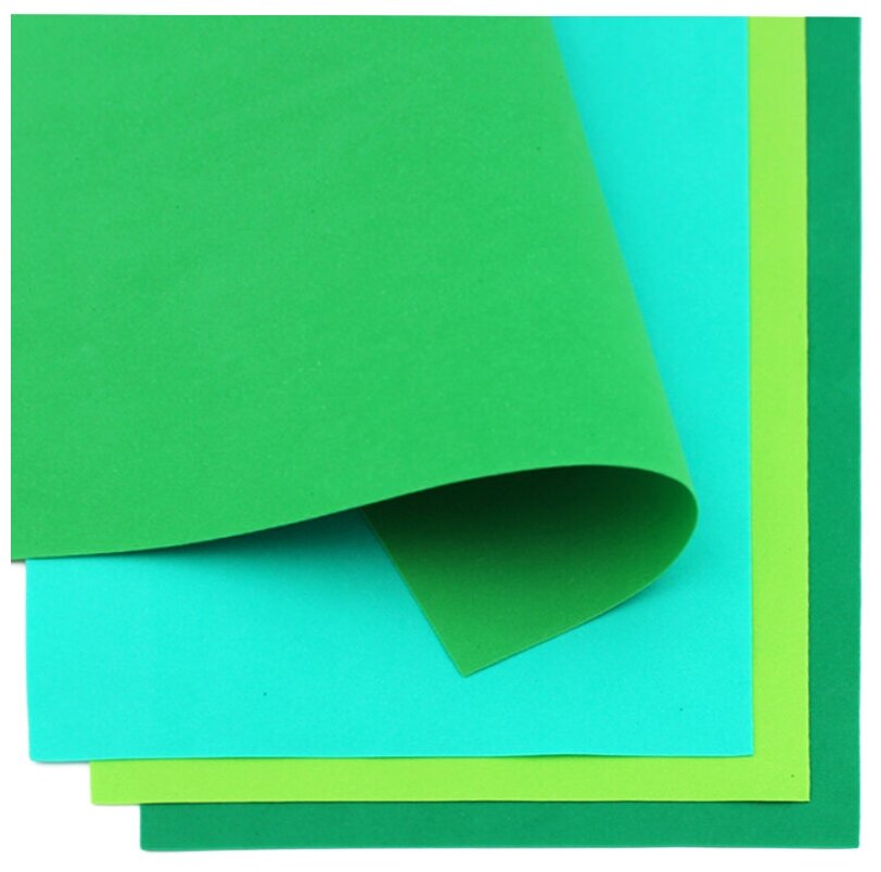 фото Фоамиран 1,0мм набор зеленая гамма 10л