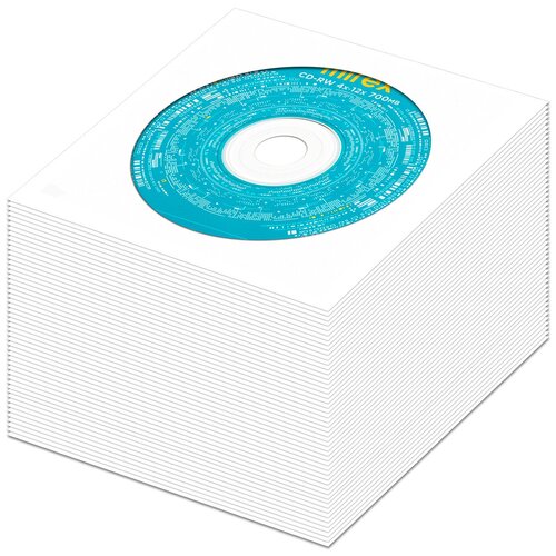 перезаписываемый диск cd rw 700mb 12x mirex в бумажном конверте с окном 2 шт Перезаписываемый диск CD-RW 700Mb 12x Mirex в бумажном конверте с окном, 50 шт.