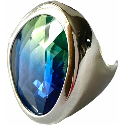 фото Кольцо florento, бижутерный сплав, кристалл, подарочная упаковка, размер 17, серебряный